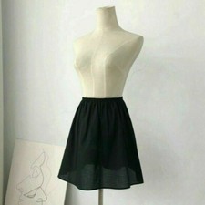 Lady Cotton Underskirt Petticoat Half Slip A Line Elastic Waist Safety Skirt