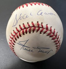 Hank Aaron & Willie Mays Signed Autographed William White N.L Baseball Beckett