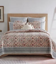 NWT Studio D Tasha Bordered Floral Full/Queen Quilt & Shams Set 5Pc
