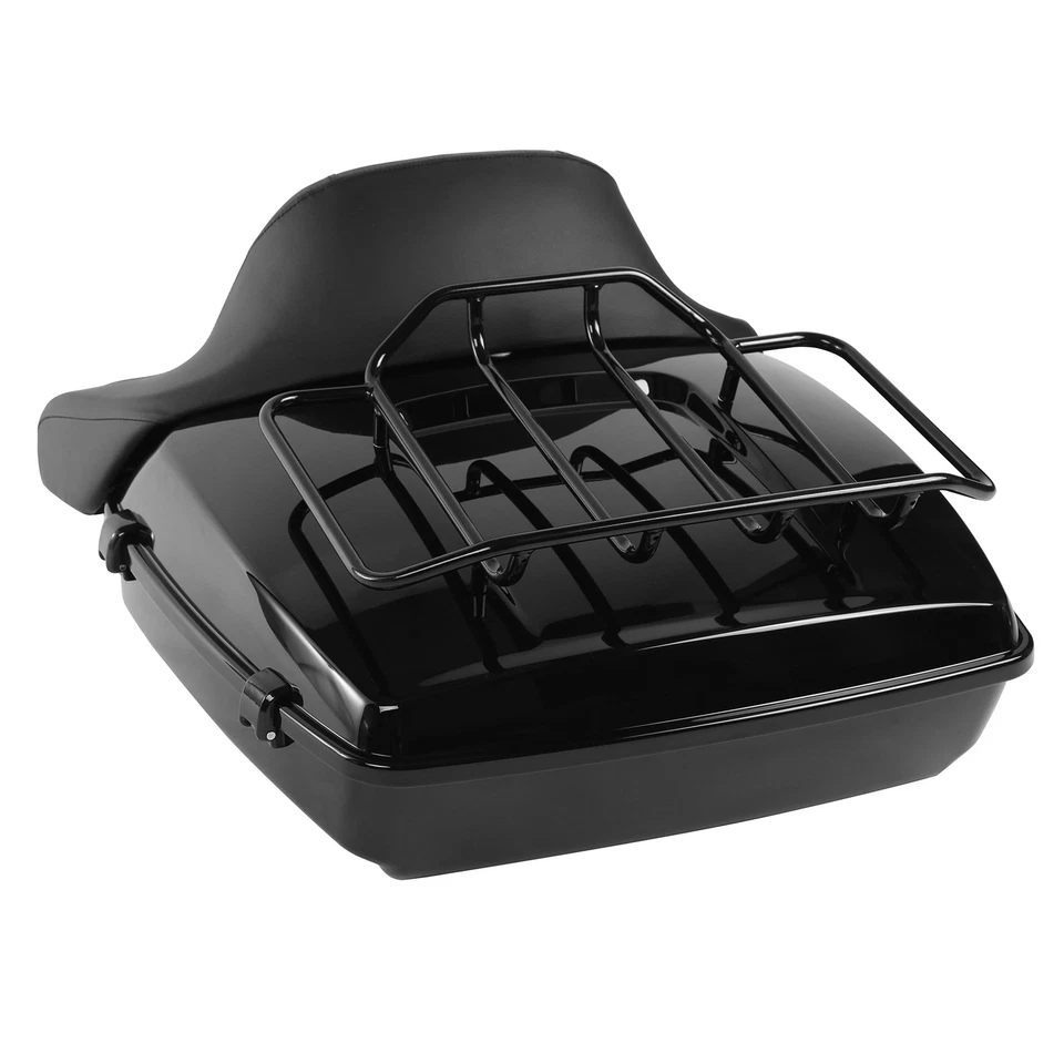 Almohadilla de respaldo de maletero picada apta para Harley Touring Electra Glide 14-25 negra Foto 4 de 4