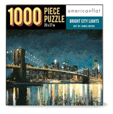 Jigsaw Puzzle 1000 Pcs Bright City Lights by Americanflat 20" x 27" NEW Gift Box