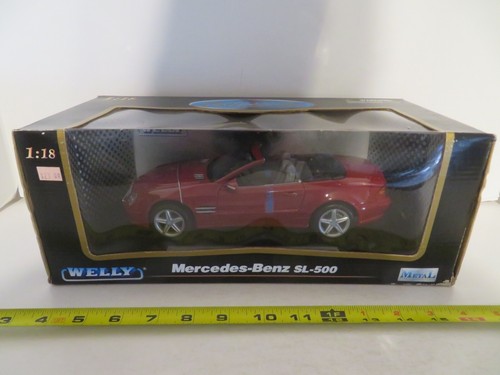 Mercedes-Benz SL 500 Cabriolet 1989 – Maisto 1/18 – Bordeaux Clair/foncé – Rare