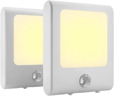 MAZ-TEK Plug in Motion Sensor Lights with Adjustable Brightness,Warm White 