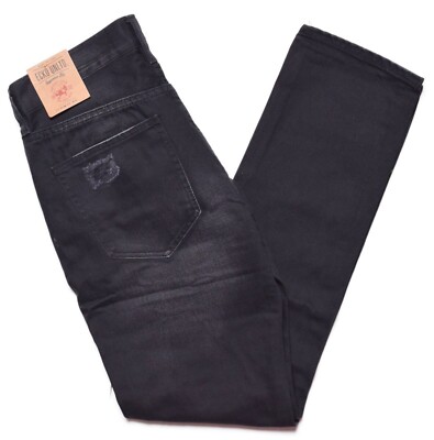 Ecko Unltd Mens Jeans 711 Destruction Slim Fit Black Washed Denim 32 x 32