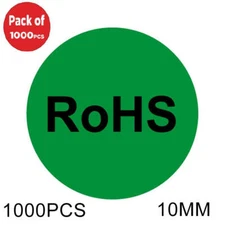 pack of 1000 AMZER Round Shape RoHS Label Self-adhesive Sticker (10mm)