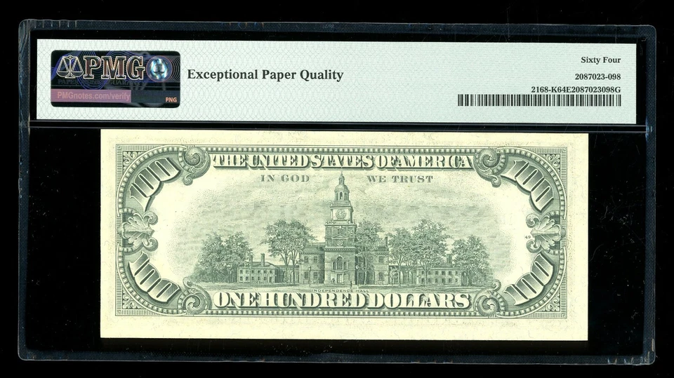 DBR 1977 $100 FRN Dallas Fr. 2168-K PMG 64 EPQ Serial K02779148A - Image 2 of 2