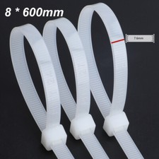 Cable Ties Nylon Zip Tie Wraps Self - Locking Strong 8mm Black / White All Size