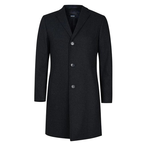 New Hugo BOSS grey mens cashmere wool pea overcoat suit jacket coat 56 46R XXXL