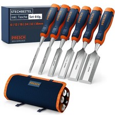 Presch Stechbeitel Set für Holz 6tlg. inkl. Tasche - Stemmeisen, Stecheisen