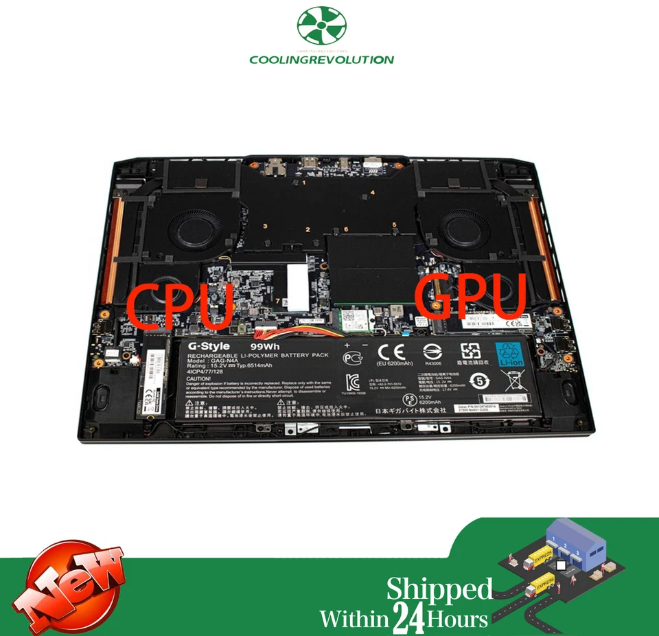 Laptop CPU GPU Cooling Fan DC12V 0.6A 4-Pin for Gigabyte Aorus 17X AZF RTX 4090 - Image 3 of 3