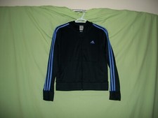 Adidas Women's Black/Blue Hoodie Zip Jacket