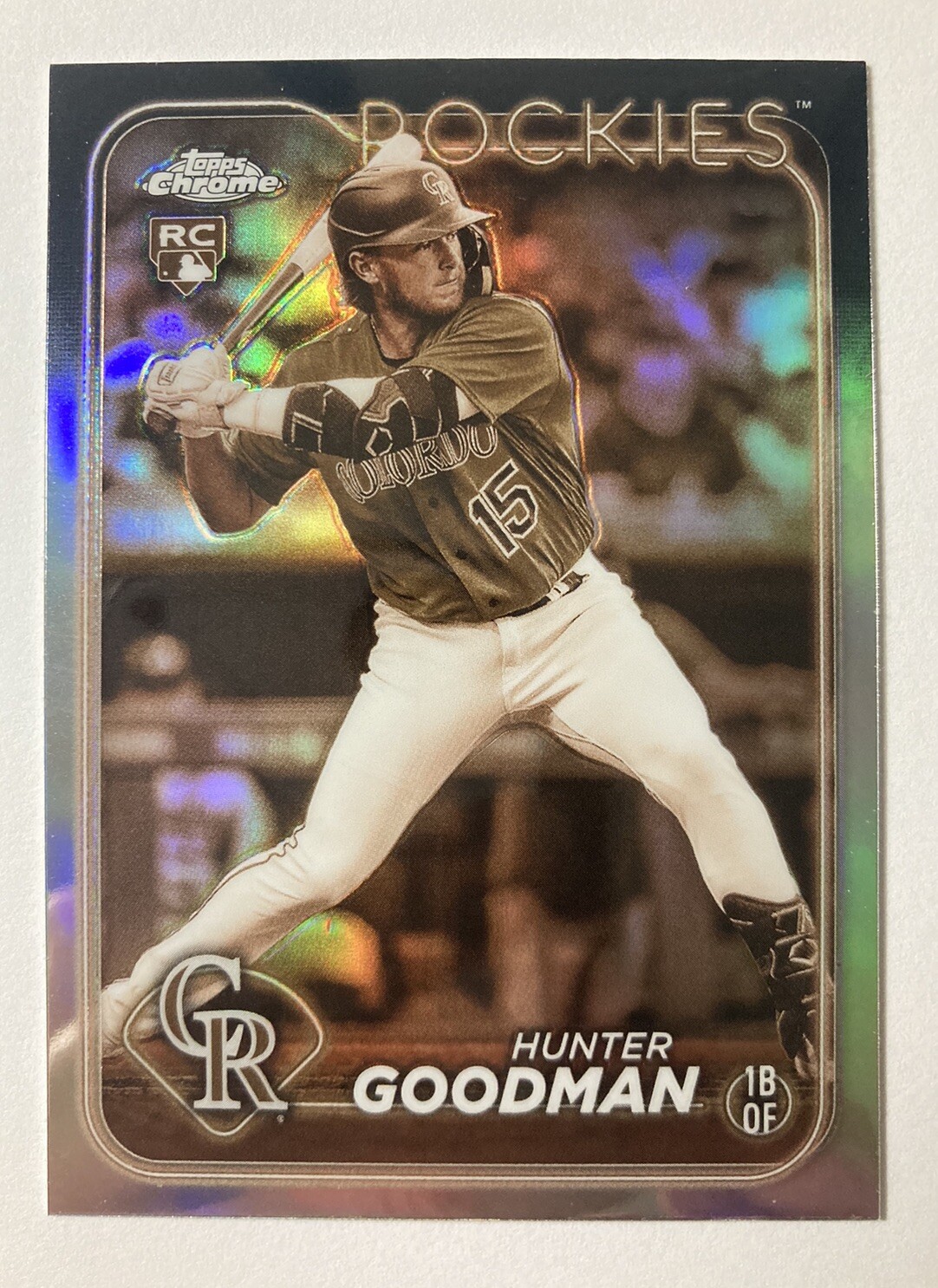 2024 Topps Chrome HUNTER GOODMAN RC Sepia Refractor #99 Rockies Rookie