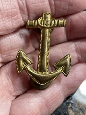 VTG US Navy Midshipman Anchor Insignia Brass Pin Double Pinbacks Nautical R12