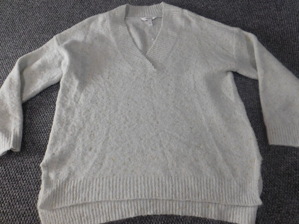 Suéter grande verde Nine West para mujer cuello en V acrílico elástico Foto 4 de 4