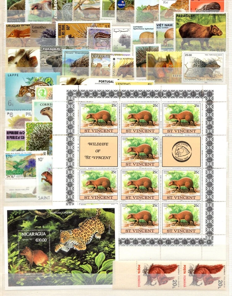 ÁFRICA BRITÁNICA 1970-2000 ROEDORES COLECCIÓN TÓPICA 225+ SELLOS Foto 3 de 4