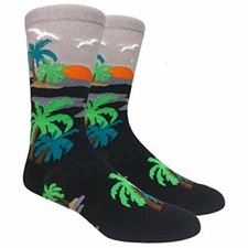 Novelty Fun Crew Print Socks for Dress or Casual Sunset 50 