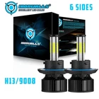6-Sides H13 9008 LED Headlight Bulbs Kit 420000LM Hi/Lo Beam Super Bright White