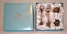 Baby Collection - Teddy Bear Silver-plated Infant Fork/Spoon, First Tooth  Curl