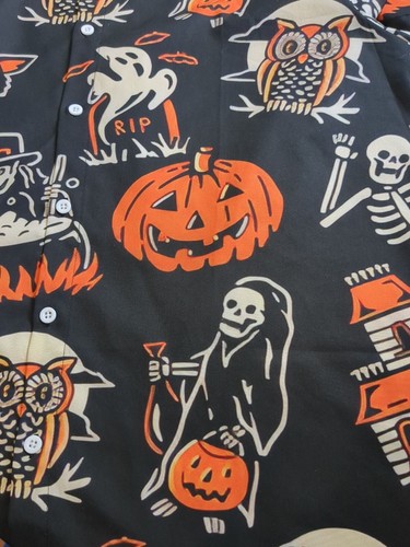Herren Halloween Button Down Kurzarm Hemd Größe XL - Bild 10 von 10