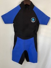 Realon Kids Black/Blue Shorts/Short Sleeve Style Wet Suit - Small