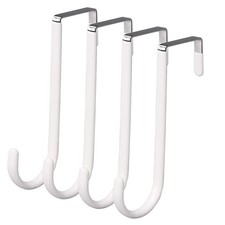 Over The Door Hooks, 4 Pack Hangers Hooks with Rubber Prevent Scratches Heavy Du