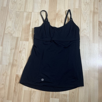 #ad Athleta Womens built in bra tank top in black tank top size small $25.00