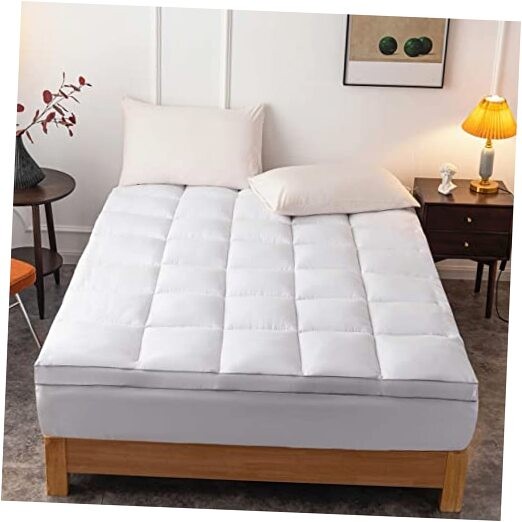 Mattress Topper Size - Extra Thick Mattress Pad Cover - Pillow Top Queen White