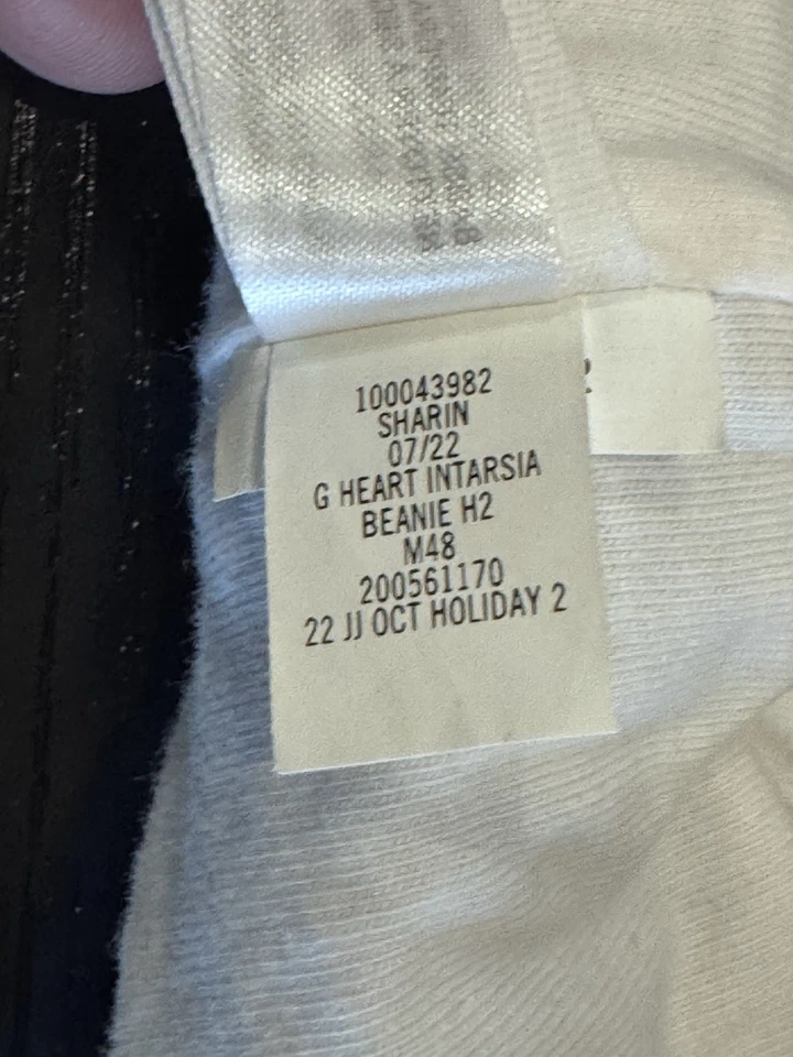 Janie and Jack Heart Intarsia Winter Beanie 2T–3 Pink Purple Pom Pom Knit Hat - Image 3 of 3