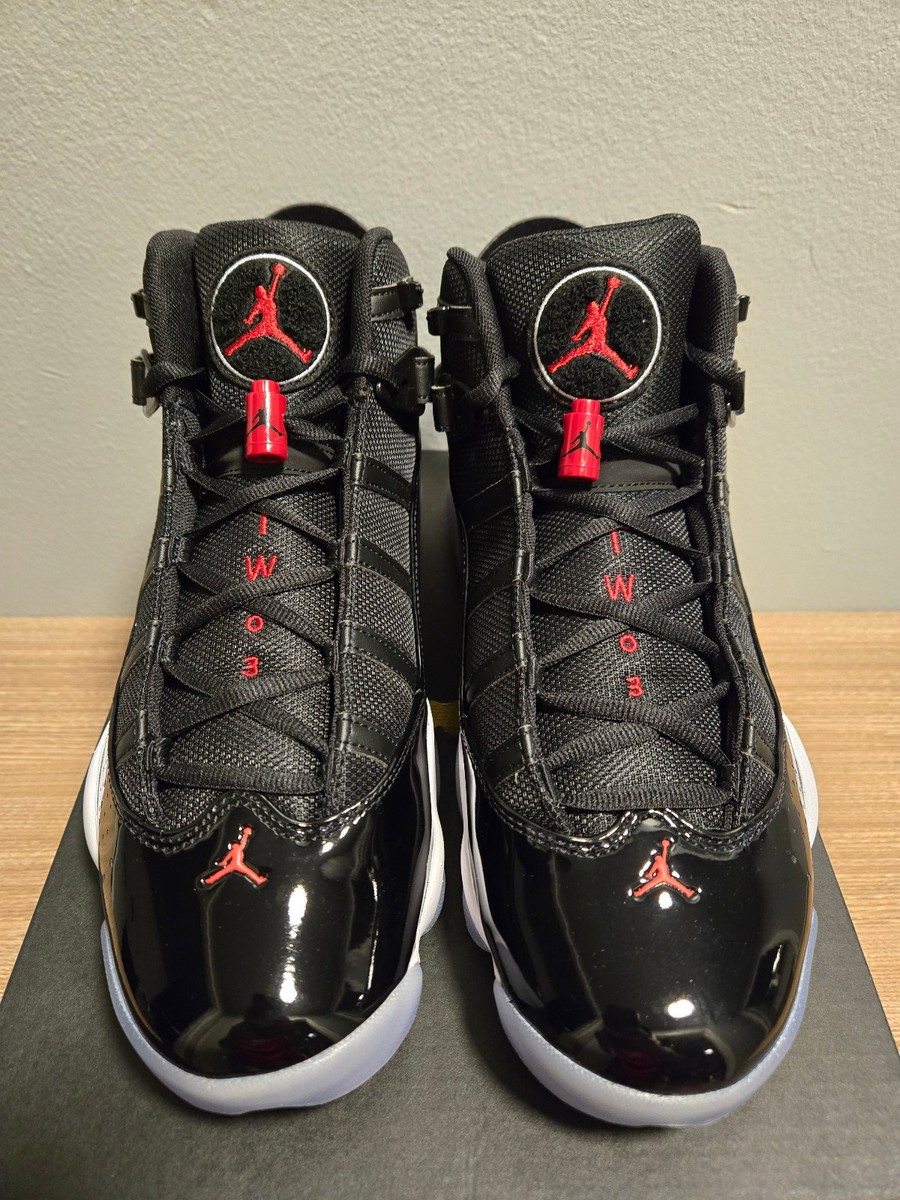 jordan 6 rings black gym red