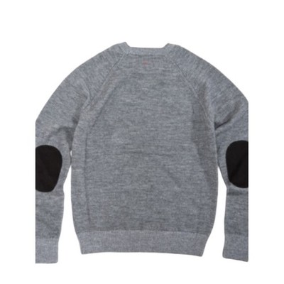Apolis Men's Luxe Soft Alpaca Gray Sweater Black Elbow Patches Size XL EUC