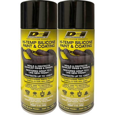 Design Engineering DEI High Temp Paint 10301 2pk; Hi-Temp 12oz Black Silicone