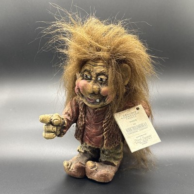Vintage Norsk Trollfabrikk Norwegian Troll Peker Figure Nord Souvenir w/Tag