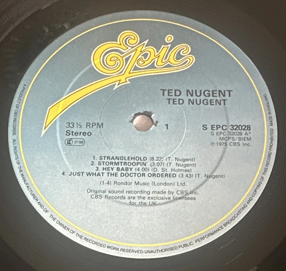 Ted Nugent Self-Titled Vinyl LP Album Rock NM / EX - Image 4 of 4