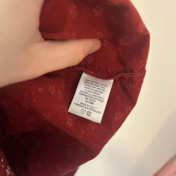 Vestido Camisa Floral Steven Alan Con Botones en Rojo Naranja Talla Pequeña Foto 3 de 4