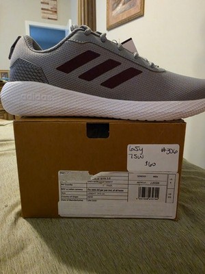 adidas Lite Racer 3.0 Low Top Lace Up Mesh Sneakers Gray/White/Maroon JJ5328