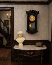 Set of 2 1:12 Dollhouse Mini Wall Clock & Whi...