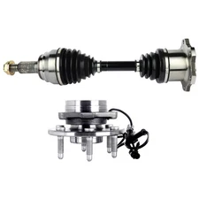 Front Wheel Bearing Hub Assembly & CV Axle Shaft For Cadillac Escalade ESV