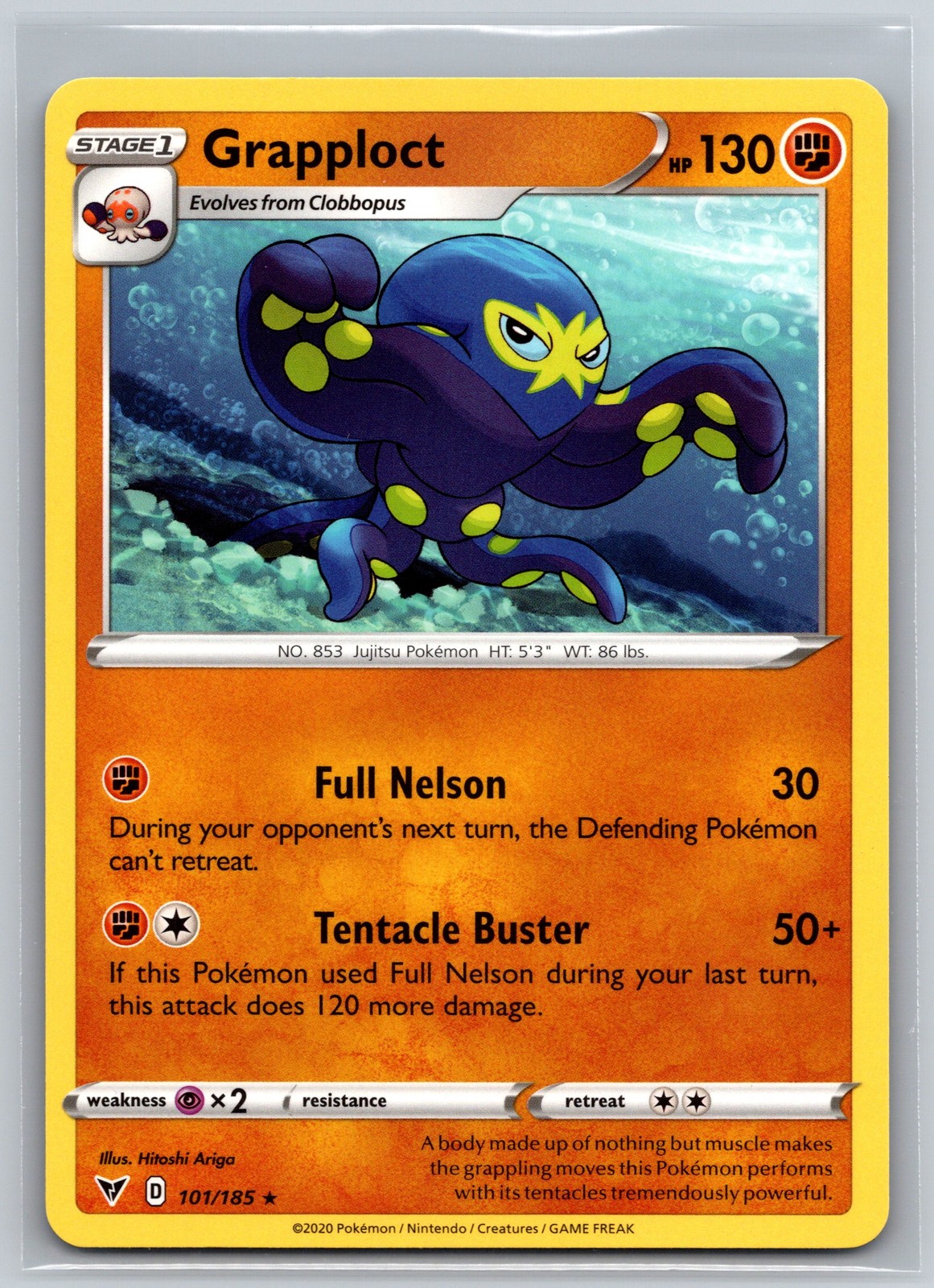 Grapploct 101/185 Vivid Voltage Pokemon TCG Fighting Type Stage 1 Jujitsu Rare