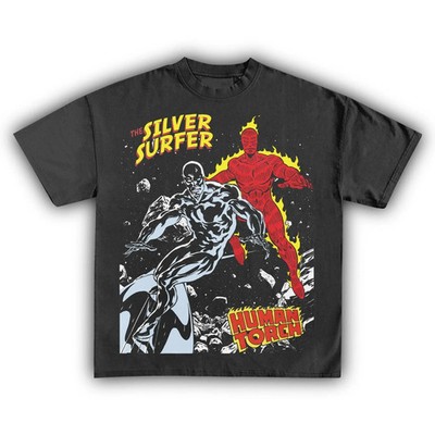 THE SILVER SURFER VS. HUMAN TORCH TEE, For Men, For Women, Breathable Soft Cotto