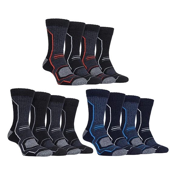 Storm Bloc 4 Pack Mens Anti Blister Padded Walking Boot Socks with Arch Support