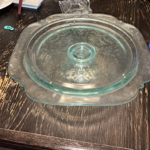 Vintage Clear Indiana Pressed Glass Pedestal Cake Plate Recollections Madrid