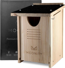 Large Premium Cedar Owl House - 16" X 12" X 11" Weatherproof Nesting Box for ...