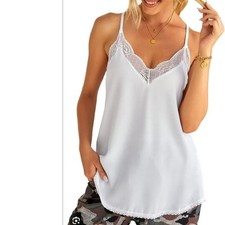 Lace Cami Top White Sleeveless Tank Top Casual Everyday Wear