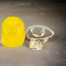 Vintage Yellow Bullard Safety Hard Hat 5000 with Old School Low Suspension NOS 