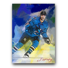 Patrick Marleau Art Card Limited 9/50 Edward Vela Signed (San Jose Sharks)