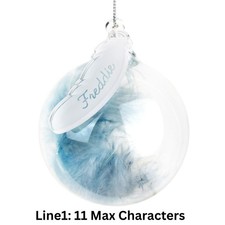 Image of Personalised Blue Feather Glass Bauble