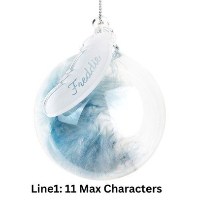 Personalisierte blaue Feder Glaskugel