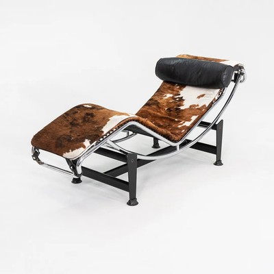 1980s Le Corbusier Perriand Jeanneret Fiocchi Italy LC4 Pony Hide