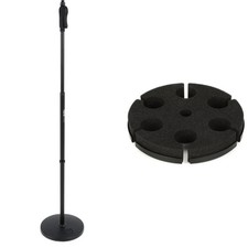 Gator Frameworks GFW-MIC-1001 Deluxe 10" Round Base Mic Stand and 6 Microphone