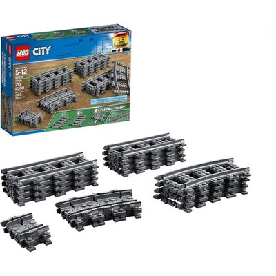 LEGO City Tracks - Train Track Expansion Set - Additional 20 Pieces Compatible w
